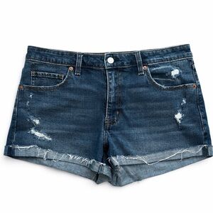 Abercrombie & Fitch Blue Distressed Jean Shorts